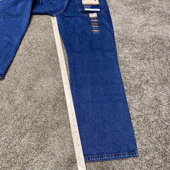 New Blue Mountain Mens Regular Fit Denim Jeans Size 34X32 Straight Leg, 5-pocket - Picture 9 of 12